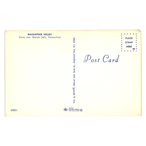 Naugatuck Valley Beacon Falls Connecticut Scenic Vintage Postcard Dexter Press - Picture 2 of 2